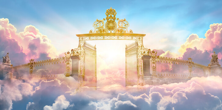 Gate For Heaven - Afterlife - Entrance For Paradise On The Clouds At Sunrise
