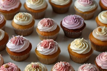 Sweet cupcakes isolated on white
