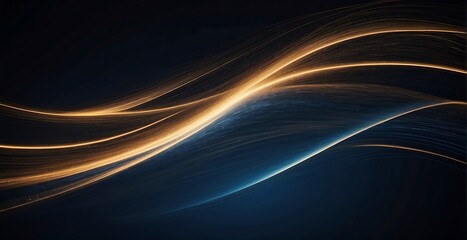 Abstract glowing futuristic blue light lines on dark background. blue light effect.