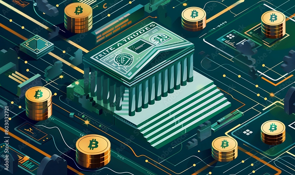 Poster Illustrated the process of tokenizing real-world assets on blockchain