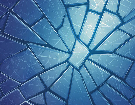 blue cracked glass texture background geometric pattern backdrop wallpaper