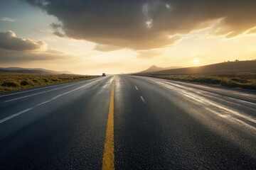 Fototapeta premium sunset on the road