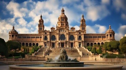 Naklejka premium Barcelona Landmark: National Museum at Placa de Espanya