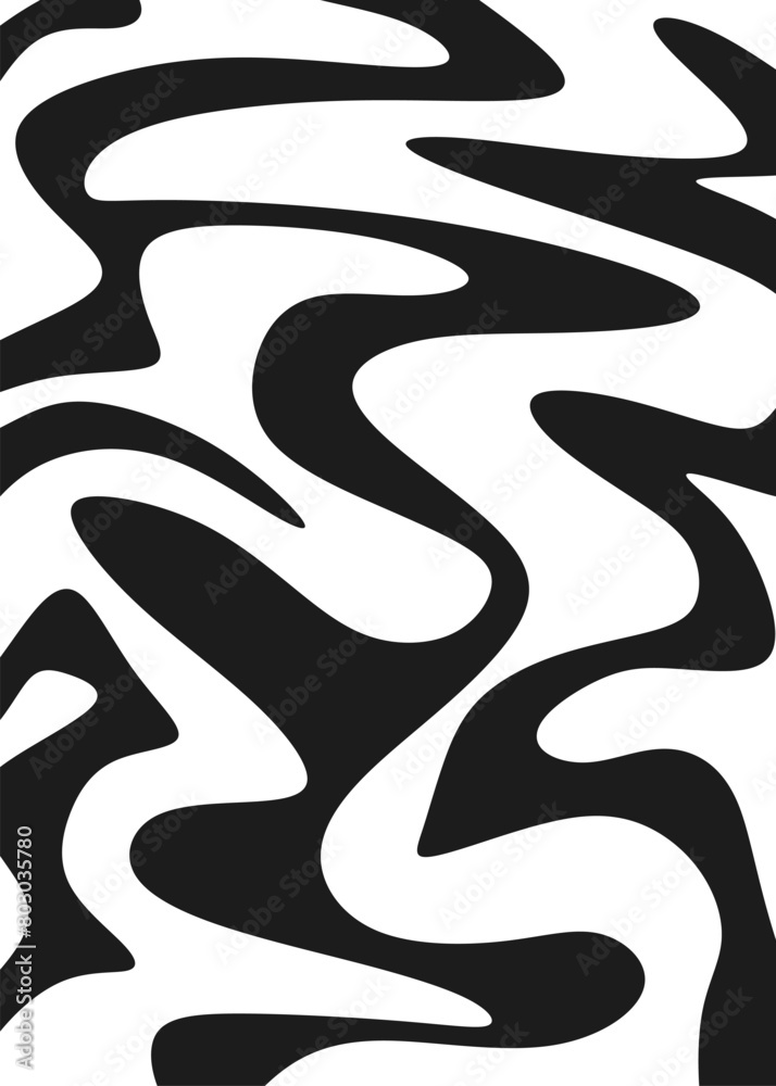 Poster abstract background with wavy curly lines pattern