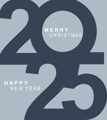2025 typography design concept.Happy new year 2025 cover design with stylish and nice colors for banners, posters and greetings.	