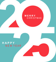 2025 typography design concept.Happy new year 2025 cover design with stylish and nice colors for banners, posters and greetings.	