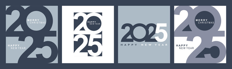 2025 typography design concept.Happy new year 2025 cover design with stylish and nice colors for banners, posters and greetings.	