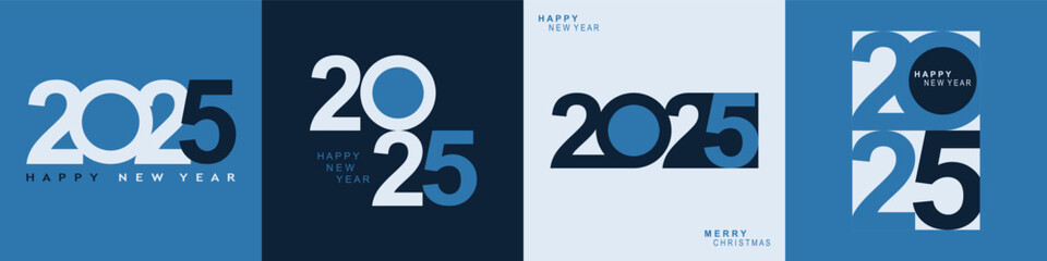2025 typography design concept.Happy new year 2025 cover design with stylish and nice colors for banners, posters and greetings.	