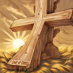 golden cross on the background of the sky