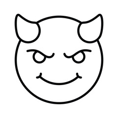 Scary devil with horns, customizable emoji icon in trendy style