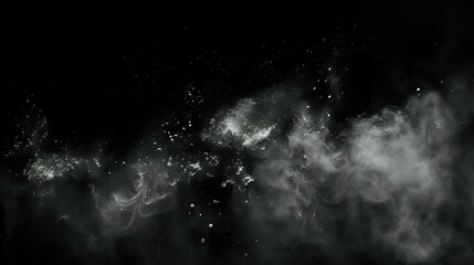 Abstract Design: Black Background with White Dusty Overlay Texture