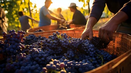 Rural Grape Harvest: Crafting Exquisite Wine from Nature's Bounty