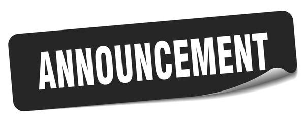 announcement sticker. announcement label
