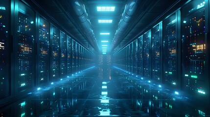 Obraz premium The Beauty of Electronic Precision: Inside a Data Center
