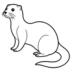 realistic Otter vector illustration, solid white background (9)