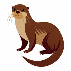 realistic Otter vector illustration, solid white background (12)