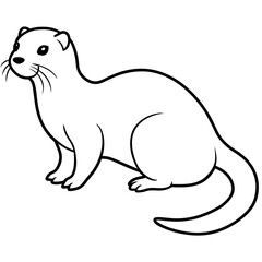 realistic Otter vector illustration, solid white background (16)