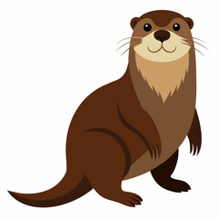 realistic Otter vector illustration, solid white background (20)