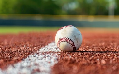Baseball on Diamond Field
