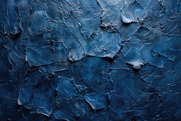 An electric blue, crumpled paper with a grey pattern in the darkness