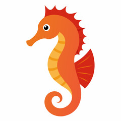 Fototapeta premium Seahorse vector illustration, solid white background (10)