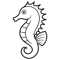 Seahorse vector illustration, solid white background (23)