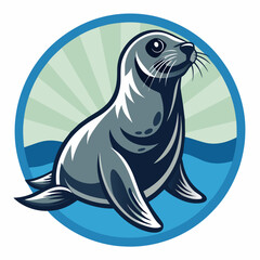 seal vector illustration, solid white background (8)
