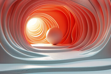 Fototapeta premium Illustration of abstract background with wavy patterns and geometric circle shape, 3d, illustration