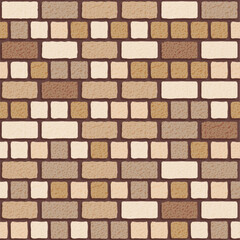 Realistic vector white English brick wall seamless pattern. Flat light brown wall texture. Simple grunge stone, textured brick background for print, paper, design, decor, photo background.