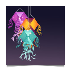 Vesak lantern element vector illustration