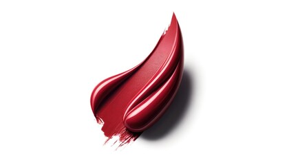Sleek Red Lipstick Smear on White Background