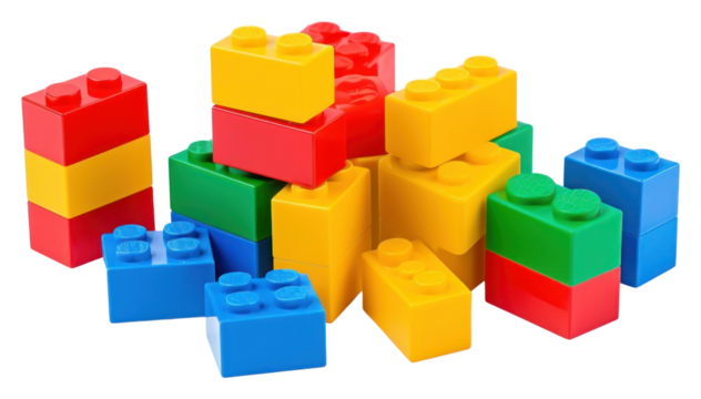 PNG Plastic building blocks toy white background construction.
