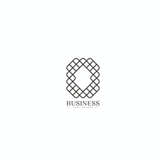 Vector logo illustration letter o pattern lines style with a white background
