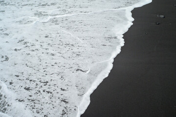 Izu Oshima’s black sand beach and waves