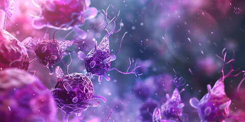 Battling an Infectious Bacterial Purple Virus Background

