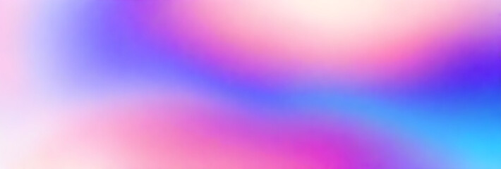 Glittering gradient background with hologram effect and magic lights. Abstract blurred gradient background. Colorful smooth banner template. Mesh backdrop with bright colors.