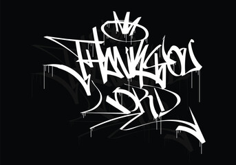 THANK YOU LORD graffiti tag style design