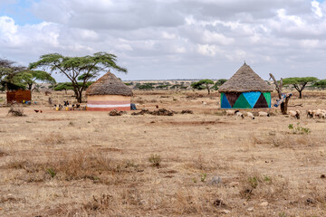 Ethiopia, Borana village near Sodo next the crater lake El Sod.