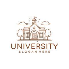 Fototapeta premium School and university line logo vector illustration