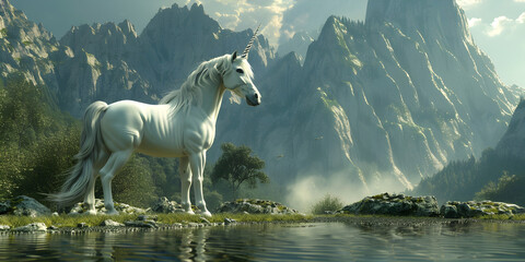 horse in the snow, white horse on the mountain