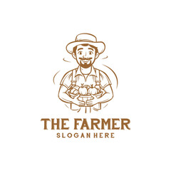 Farmer man logo vector illustration