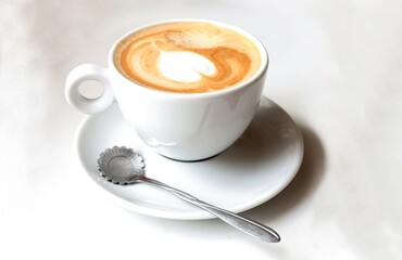 cup of coffee and tasty apple pie