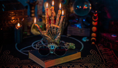 Mental and paranormal occult knowledge concept. Illustration for mystical content