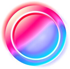 3D Neon light round abstract design pink blue transparent clipart png