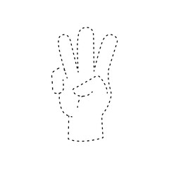 Three hand sign vector illustration