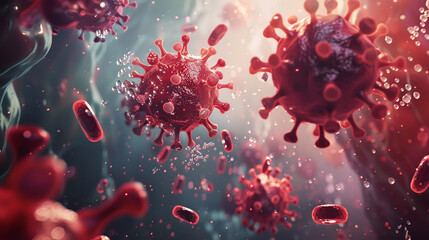 Virus and cells in blood 