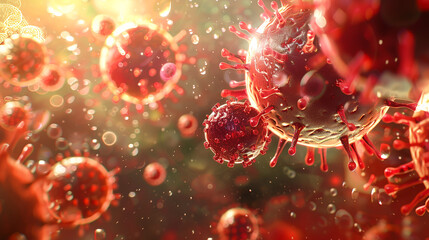 Virus and cells in blood 