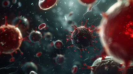 Virus and cells in blood 