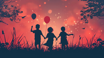 Fototapeta premium Poster about Children's Day 