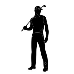 male golfer silhouette on white background vector